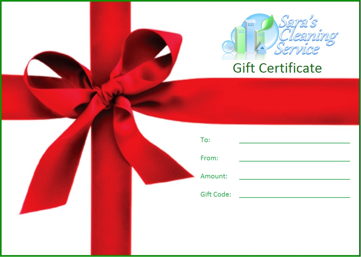 Sara's Cleaning Gift Certificate